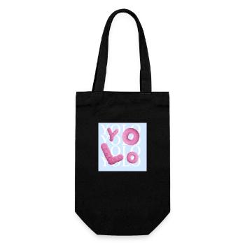 Yolo - Geschenkbeutel für Flaschen - Schwarz - Vorne