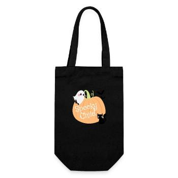 Spooky Child – Citrouille d’Halloween, fantôme et chat - Sac à bouteille - noir - Devant