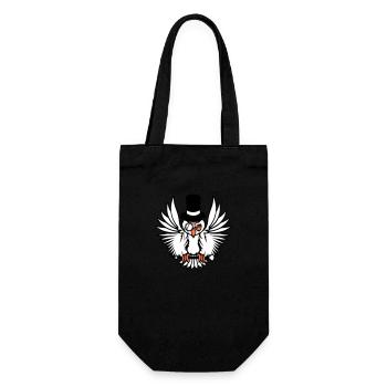Sir Owl Top Hat Monocle Glasses Rich Mr. - Gift Bag for Bottles - black - Front