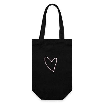 Coeur Rose Idée Cadeau Amour Amoureux - Sac à bouteille - noir - Devant
