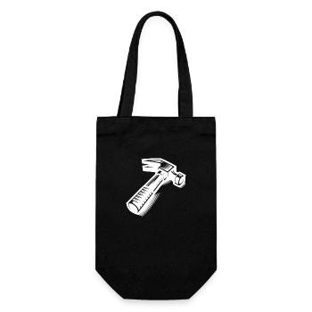 Comic Tattoo Hammer for Tool Fans - Gift Bag for Bottles - black - Front