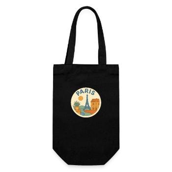 Vintage Paris – Graphique Rétro Tour Eiffel - Sac à bouteille - noir - Devant