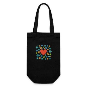 Floching en neige avec le cœur - Sac à bouteille - noir - Devant