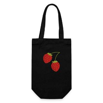 Strawberries - Gift Bag for Bottles - black - Front