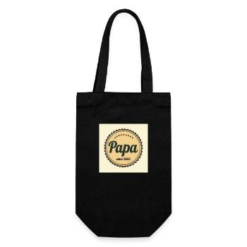 Flux Dev A worn retroinspired logo papa since 2025 - Geschenkbeutel für Flaschen - Schwarz - Vorne