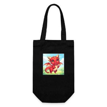 Red Chibi Dragon - Gift Bag for Bottles - black - Front