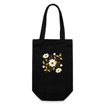 Flowers - Gift Bag for Bottles - black - Front