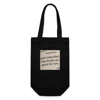 Book page - Books are good for you - Gift Bag for Bottles - black - Front