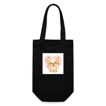 Flux Dev A whimsical pastelhued dog cute cartoon - Geschenkbeutel für Flaschen - Schwarz - Vorne