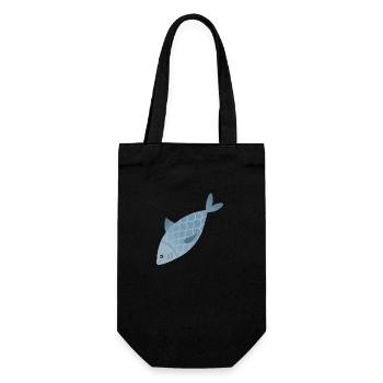 Poisson bleu - Sac à bouteille - noir - Devant