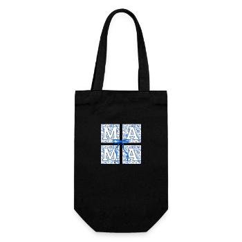 Mama Flowers - Mom Gift Idea - Gift Bag for Bottles - black - Front