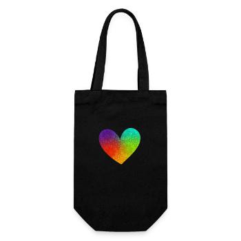 Herz heart Liebe - Geschenkbeutel für Flaschen - Schwarz - Vorne
