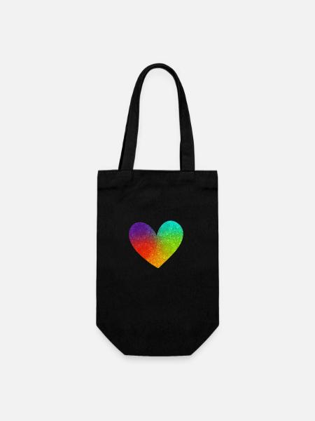 Herz heart Liebe - Geschenkbeutel für Flaschen - Schwarz