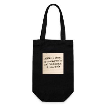 La vie n’est que de livres et de café - Sac à bouteille - noir - Devant