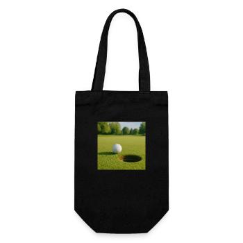Golf -Golfball auf Grün - Geschenkbeutel für Flaschen - Schwarz - Vorne