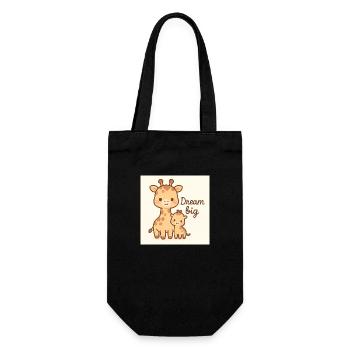 Steh aufrecht, Kleiner – süße Kawaii Giraffe - Geschenkbeutel für Flaschen - Schwarz - Vorne