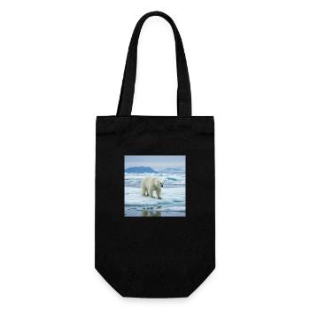 Eisbär zu Hause - Geschenkbeutel für Flaschen - Schwarz - Vorne