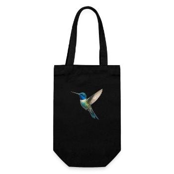 Kolibri – Leichtigkeit in Farben - Geschenkbeutel für Flaschen - Schwarz - Vorne