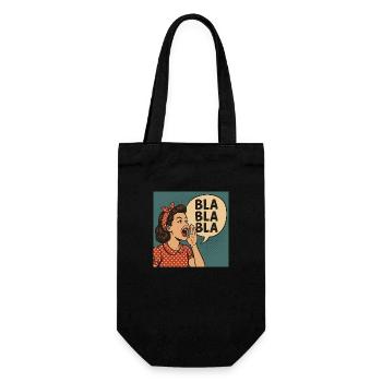 Fille rétro criant Bla Bla Bla Bla - Sac à bouteille - noir - Devant