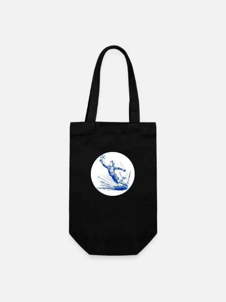 Torwart (blau-weiß) - Geschenkbeutel für Flaschen - Schwarz