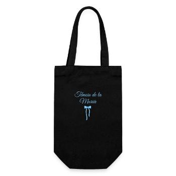 Témoin de la mariée noeud bleu - Sac à bouteille - noir - Devant