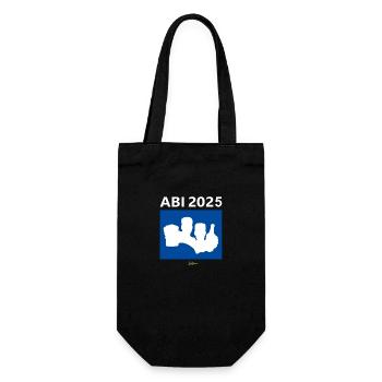 Bier Liga Logo ABI 2025 Blau 2 weiß - Geschenkbeutel für Flaschen - Schwarz - Vorne