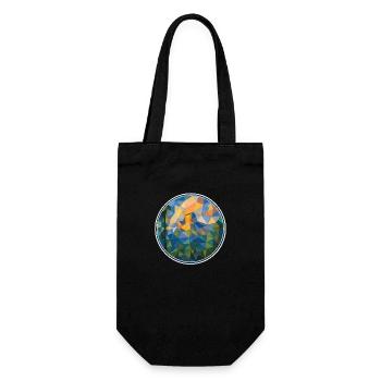 Kubistische Berglandschaft - Geschenkbeutel für Flaschen - Schwarz - Vorne