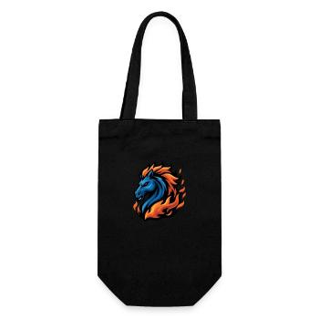 Pferd – Donnerhuf | Urbanes Zodiac-Maskottchen - Geschenkbeutel für Flaschen - Schwarz - Vorne