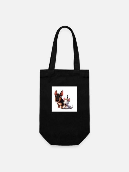 Cartoon miniatur bullterrier - Geschenkbeutel für Flaschen - Schwarz