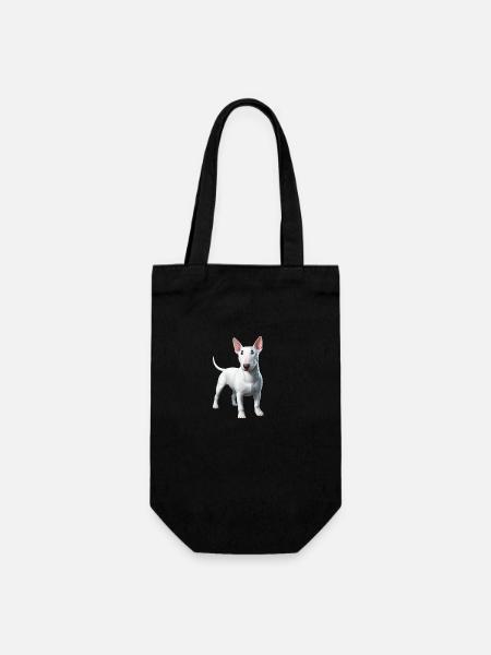 Miniatur Bullterrier Weiß - Geschenkbeutel für Flaschen - Schwarz