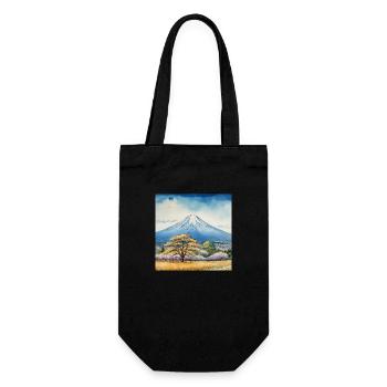 Spring view of Fuji - Gift Bag for Bottles - black - Front