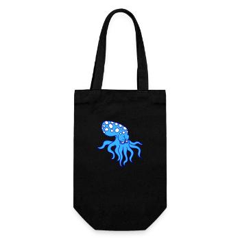 Oktopus Kraken Tintenfisch Kopffüßer Böser Blick - Geschenkbeutel für Flaschen - Schwarz - Vorne