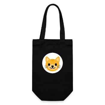 Cat Face White | ~NU relations | Vector - Gift Bag for Bottles - black - Front