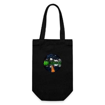 Cosmic Lake Scene - Gift Bag for Bottles - black - Front
