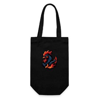 Coq – Crête de feu | Mascotte du zodiaque urbain - Sac à bouteille - noir - Devant