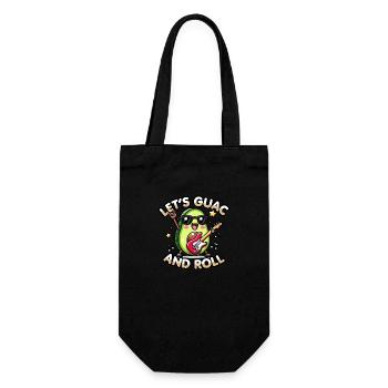 Kawaii Chibi Avocado Let's Guac & Roll Lustiges Essen - Geschenkbeutel für Flaschen - Schwarz - Vorne