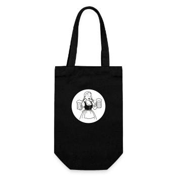 Bier mädchen - Geschenkbeutel für Flaschen - Schwarz - Vorne