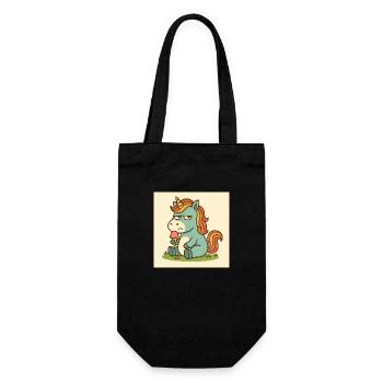 Einhorn - Geschenkbeutel für Flaschen - Schwarz - Vorne