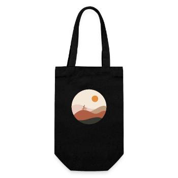 Cycling Mountains Landscape - Gift Bag for Bottles - black - Front