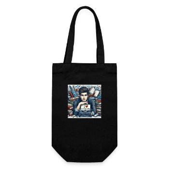 I love literature - Gift Bag for Bottles - black - Front