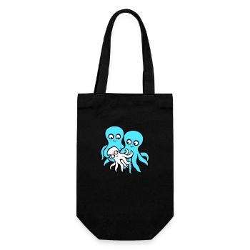 Pieuvre Maman Papa Enfant Bébé Mère Père Famille - Sac à bouteille - noir - Devant