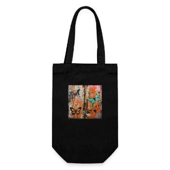 Graffiti rust metal butterflies urban street - Gift Bag for Bottles - black - Front