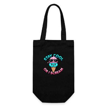Kawaii Frozen Treat – Bleib cool oder ich schreie - Geschenkbeutel für Flaschen - Schwarz - Vorne