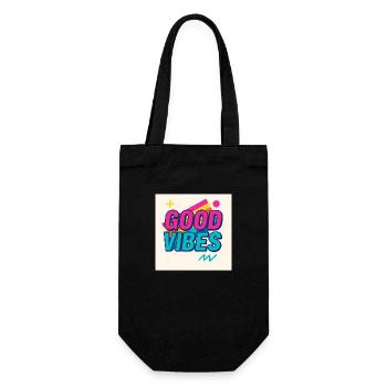 Good Vibe.s – Classic Feel - Geschenkbeutel für Flaschen - Schwarz - Vorne