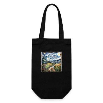 Graffiti Landschaft Felder Rost Metall Urban - Geschenkbeutel für Flaschen - Schwarz - Vorne