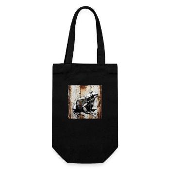graffiti, frog, rust, metal, urban, street art, urban - Gift Bag for Bottles - black - Front