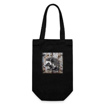 Graffiti Hedgehog Rust Metal urban street art container - Gift Bag for Bottles - black - Front