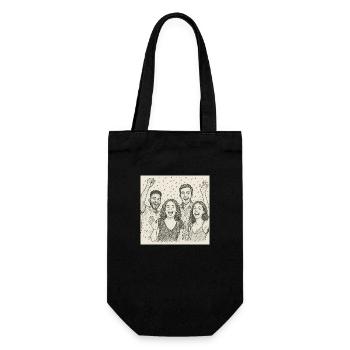 Abend mit Freunden - Geschenkbeutel für Flaschen - Schwarz - Vorne