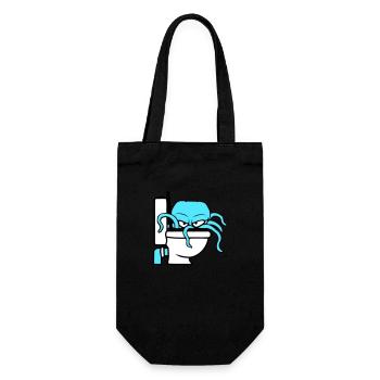 Octopus in Toilet Toilet Toilet Toilet Bowl Toilet Flush - Gift Bag for Bottles - black - Front