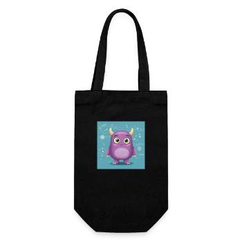 Playful Purple Monster Design - Gift Bag for Bottles - black - Front